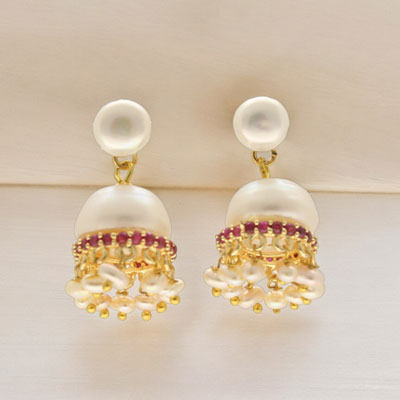 "Kamya Pearl Earrings - JPMAR-24-011 - Click here to View more details about this Product